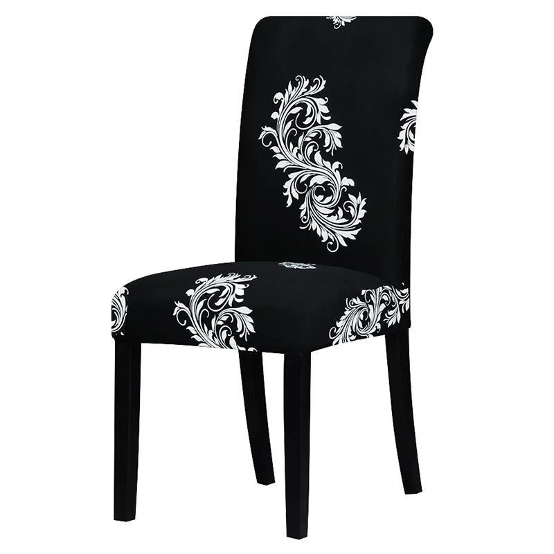 Printed Stretch Chair Cover Big Elastic Seat Chair Covers Office Chair Slipcovers Restaurant Banquet Hotel Home Decoration Leedoar