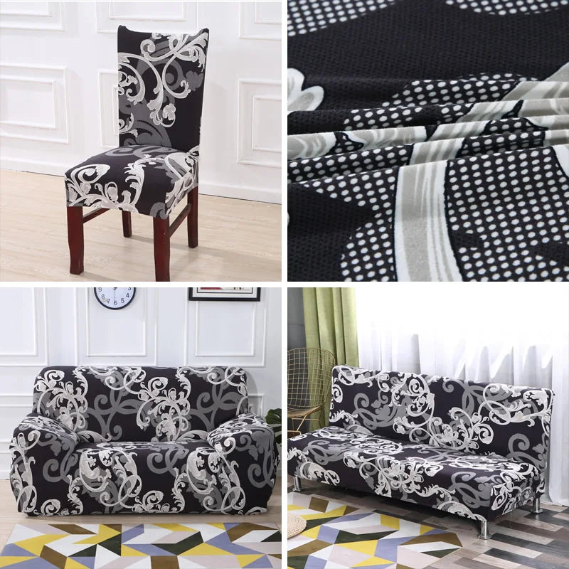 Printed Stretch Chair Cover Big Elastic Seat Chair Covers Office Chair Slipcovers Restaurant Banquet Hotel Home Decoration Leedoar