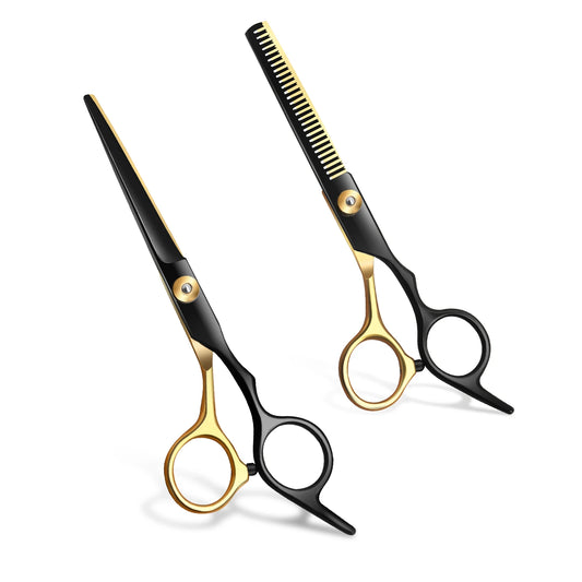 Tesoura de barbear profissional de 6 polegadas, aço inoxidável, para cabeleireiro, corte para homens, mulheres, crianças, salão de beleza, animais de estimação 