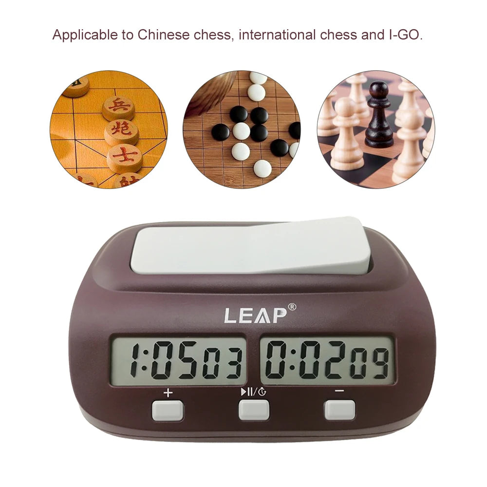 Professional Digital Chess Clock Count Down Chess Timer with Alarm Electronic Board Game Bonus Competition Master Tournament Leedoar