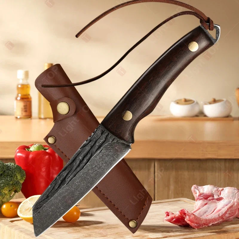 Professional Kitchen Knives Handmade Forged Knife Stainless Steel Boning Knife Fruit Chef Knife Meat Cleaver Butcher Knife Leedoar