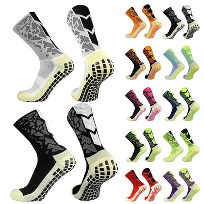 Professional Men Women Camouflage Arrow Soccer Socks Breathable Sports Silicone Anti Slip Grip Football Socks Leedoar