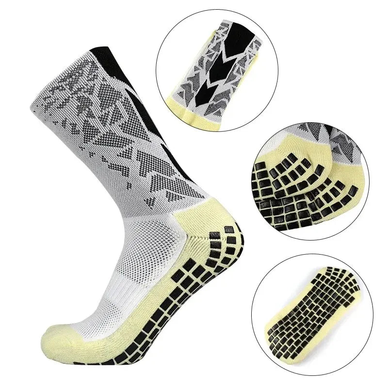 Professional Men Women Camouflage Arrow Soccer Socks Breathable Sports Silicone Anti Slip Grip Football Socks Leedoar