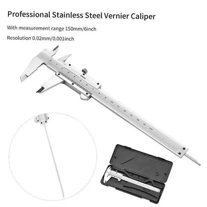 Professional Stainless Steel Vernier Caliper Gauge 0-150mm Sliding Gauge Measurement Tool Inside Outside Depth Step Micrometer Leedoar