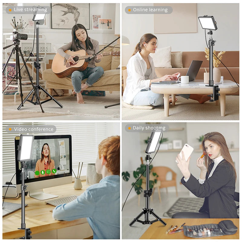 Professional Video Photography  LED light for Selfie Dimmable Video Fill Light for Photo Studio Live Fill Lamp With Tripod Stand Leedoar