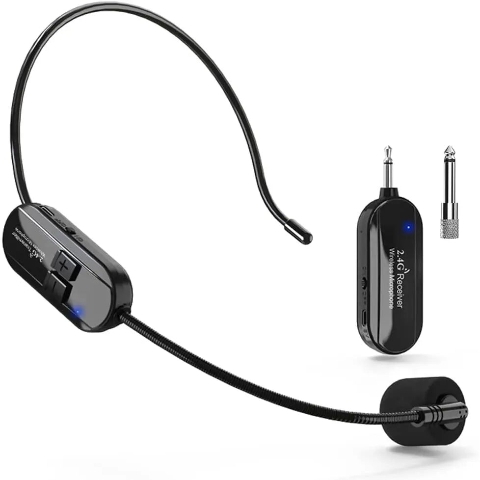 Microfone transmissor de fone de ouvido sem fio profissional, microfone para sistema de voz PA, rádio, violão, ensino, fitness, ioga, jogos, microfone 