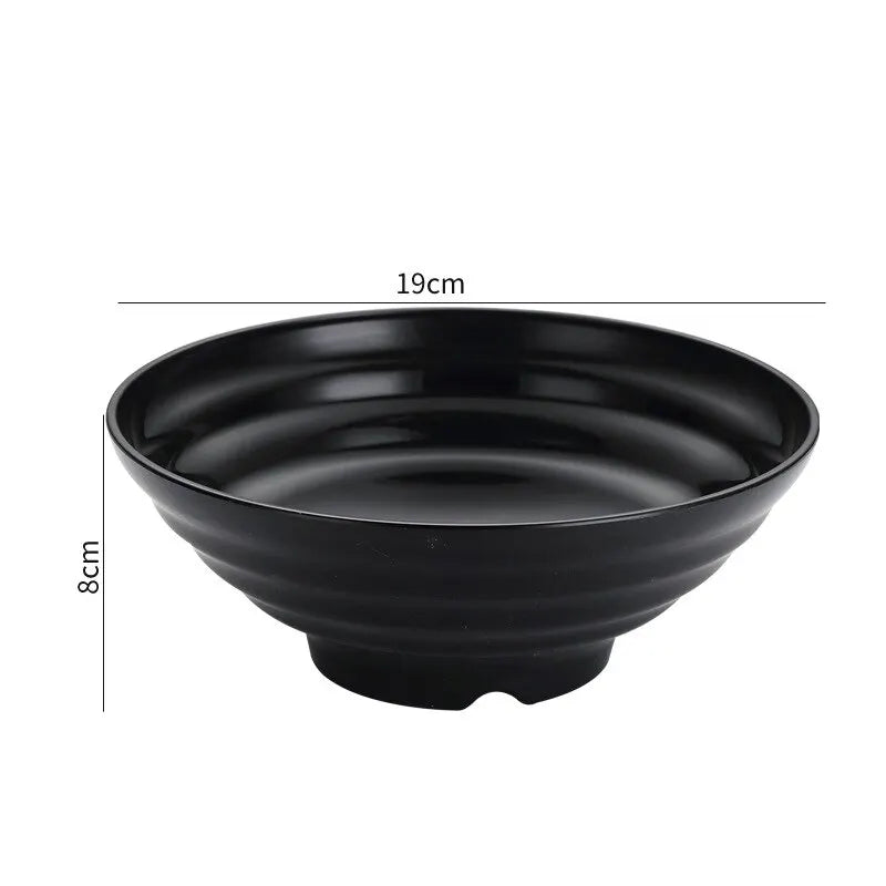 Pure Black Large Striped Bowl Large Caliber And Capacity,High Temperature Resistance Fashionable Style And Durability Leedoar