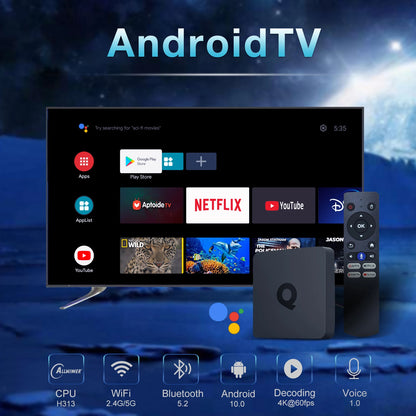 Q1 Smart ATV Box Android 10 Allwinner H313 2 GB 16 GB Dual 2G 5G Wifi BT5.2 4K Media Player Android Set Top Box 