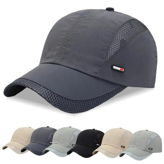 Quick Dry Baseball Cap Outdoor Sports Mesh Breathable Hat For Men Portable Hiking Fishing Sunbonnet Golf Adjustable Cap Leedoar