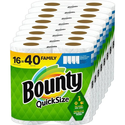 Quick-Size Paper Towels, White, 12 Family Rolls = 26 Regular Rolls