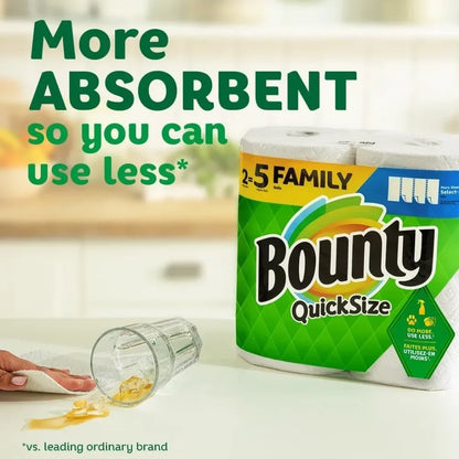 Quick-Size Paper Towels, White, 12 Family Rolls = 26 Regular Rolls