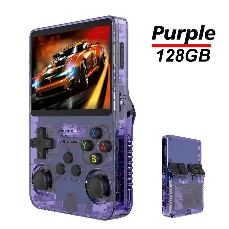 Consola de juegos portátil R36S, pantalla IPS HD de 3,5 pulgadas, sistema Linux con joystick doble, reproductor de vídeo portátil de bolsillo de 64/128 GB 