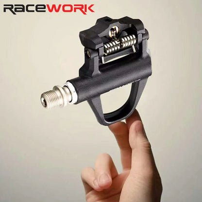 RACEWORK Road Bike Pedal Nylon Bicycle Locking Pedals Cycling Bearing Cleats Clipless Pedal For SPD SL System With Locking Plate Leedoar