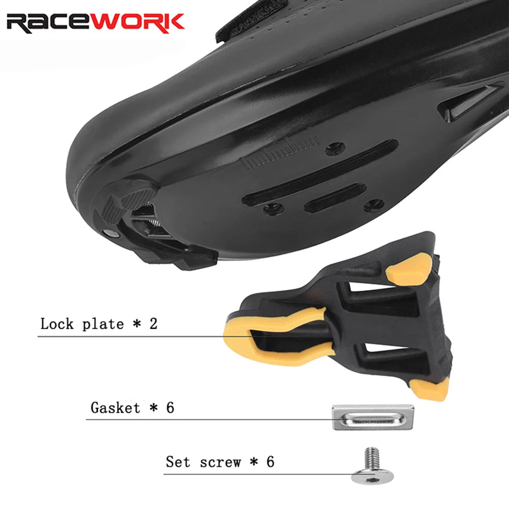 RACEWORK Road Bike Pedal Nylon Bicycle Locking Pedals Cycling Bearing Cleats Clipless Pedal For SPD SL System With Locking Plate Leedoar