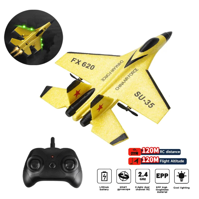 RC Foam Aircraft SU-35 Plane 2.4G Radio Control Glider Remote Control Fighter Plane Glider Airplane Foam Boys Toys for Children Leedoar