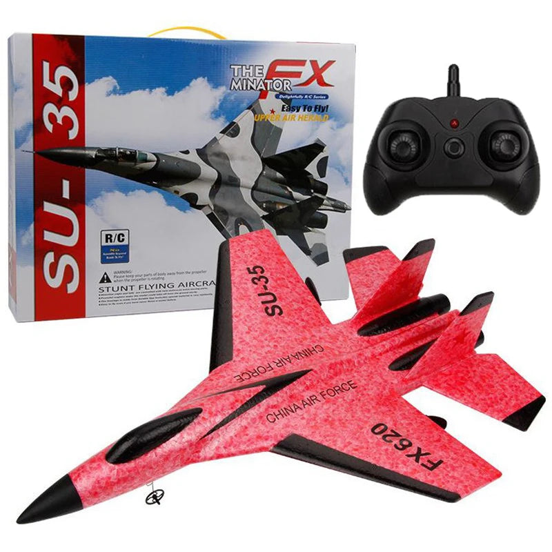 RC Foam Aircraft SU-35 Plane 2.4G Radio Control Glider Remote Control Fighter Plane Glider Airplane Foam Boys Toys for Children Leedoar