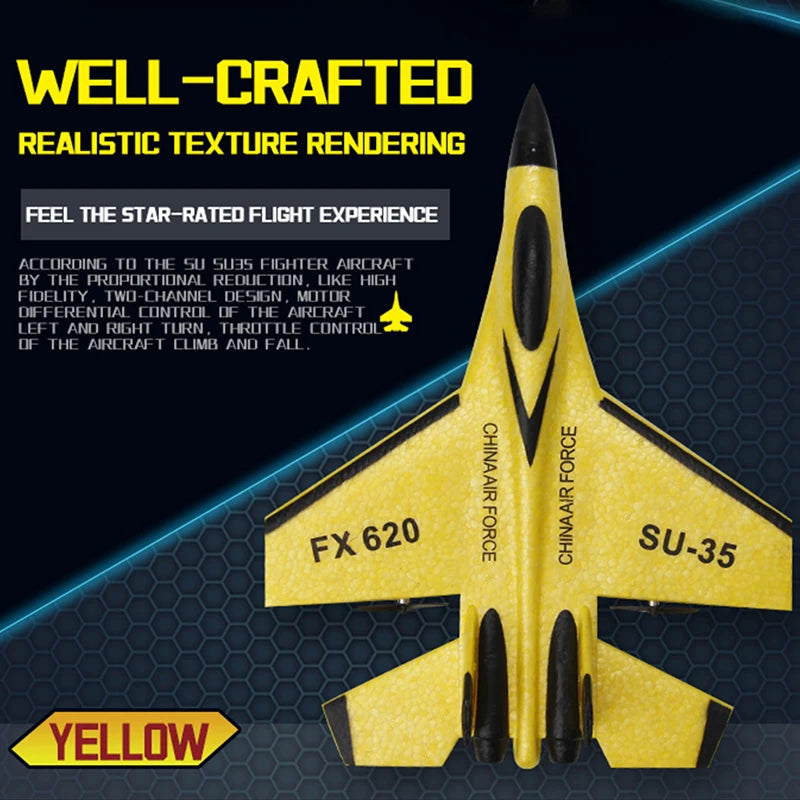 RC Foam Aircraft SU-35 Plane 2.4G Radio Control Glider Remote Control Fighter Plane Glider Airplane Foam Boys Toys for Children Leedoar