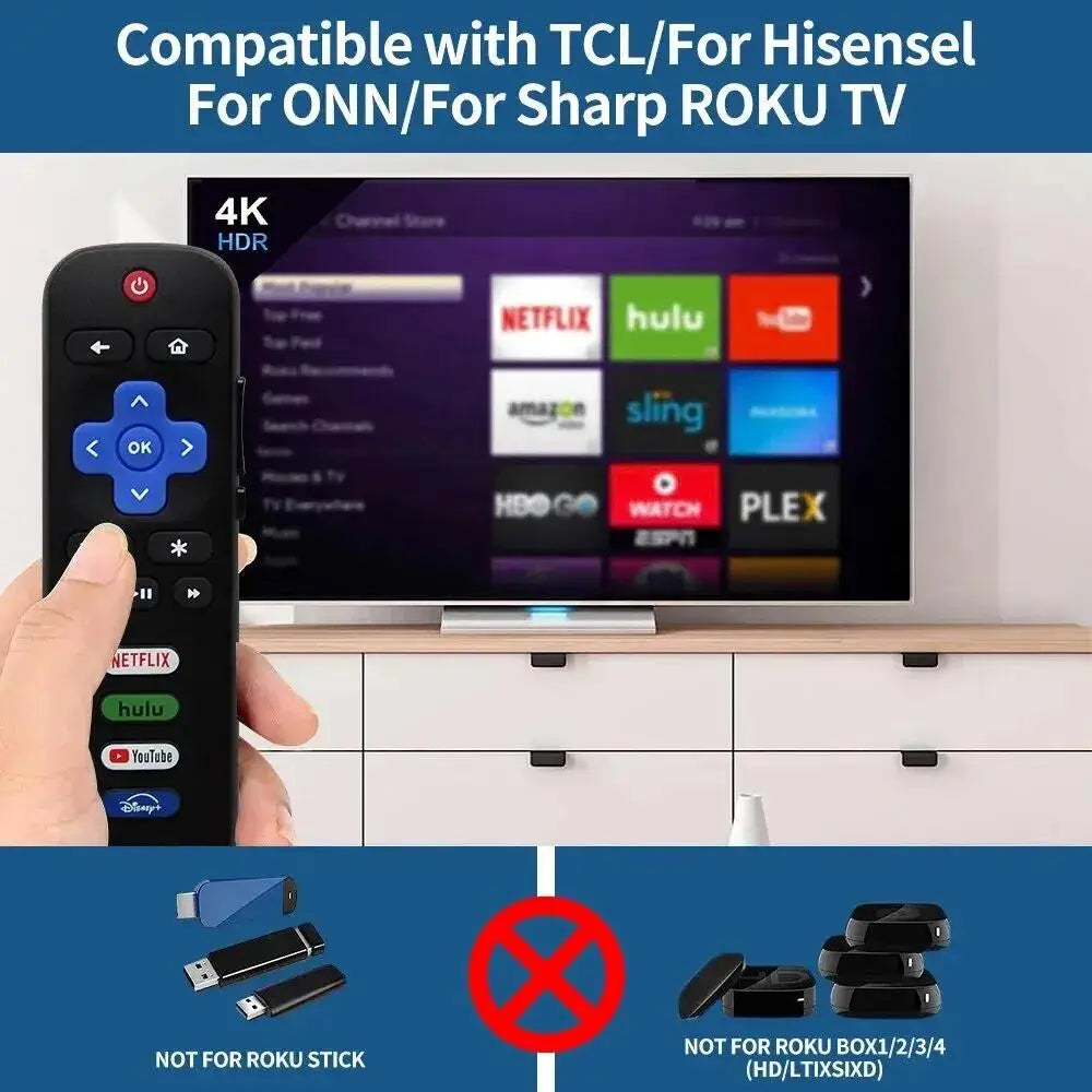 RC280A Replacement Remote Control Only for Roku TV for TCL Roku/Hisense Roku/Onn Roku/Philips Roku TVs(Not for Stick and Box) Leedoar