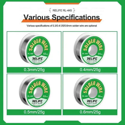 RL-445 0.3/0.4/0.5/0.6mm High Purity Rosin Core Solder Wire for Mobile Phone Electronic Parts Repair Solder Wire Tool Leedoar