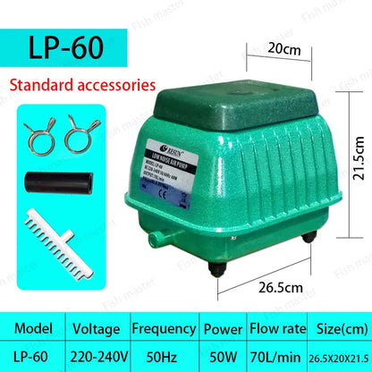 RESUN Large-volume high-power fish tank aquarium fish pond silent air pump LP-20 LP40 LP60 LP100 oxygenation pump Leedoar