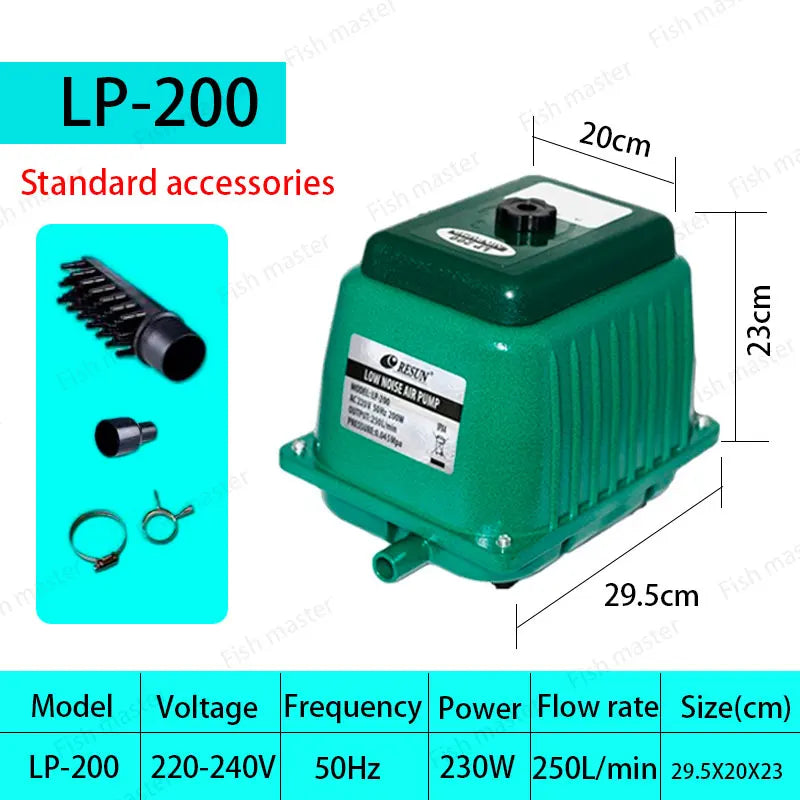 RESUN Large-volume high-power fish tank aquarium fish pond silent air pump LP-20 LP40 LP60 LP100 oxygenation pump Leedoar