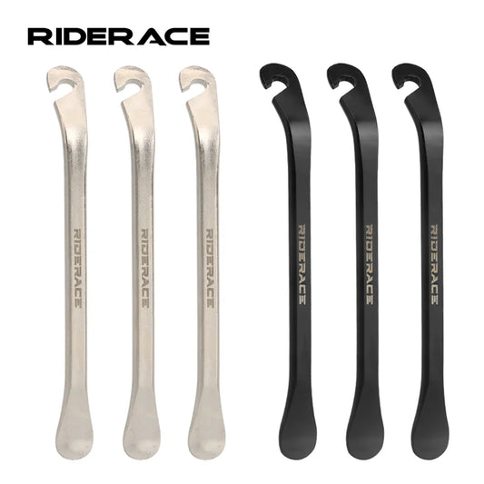 RIDERACE 3PCS Bicycle Tyre Lever Tube Repair Service Carbon Steel Heat Treatment Cycling Tool Bike Tire Opener Crow Bar Remover Leedoar