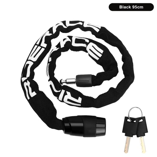 RIDERACE Bicycle Chain Lock Portable Anti-theft High Security MTB Mountain Bike Lock With 2 Keys For Scooter Electric E-Bike Leedoar