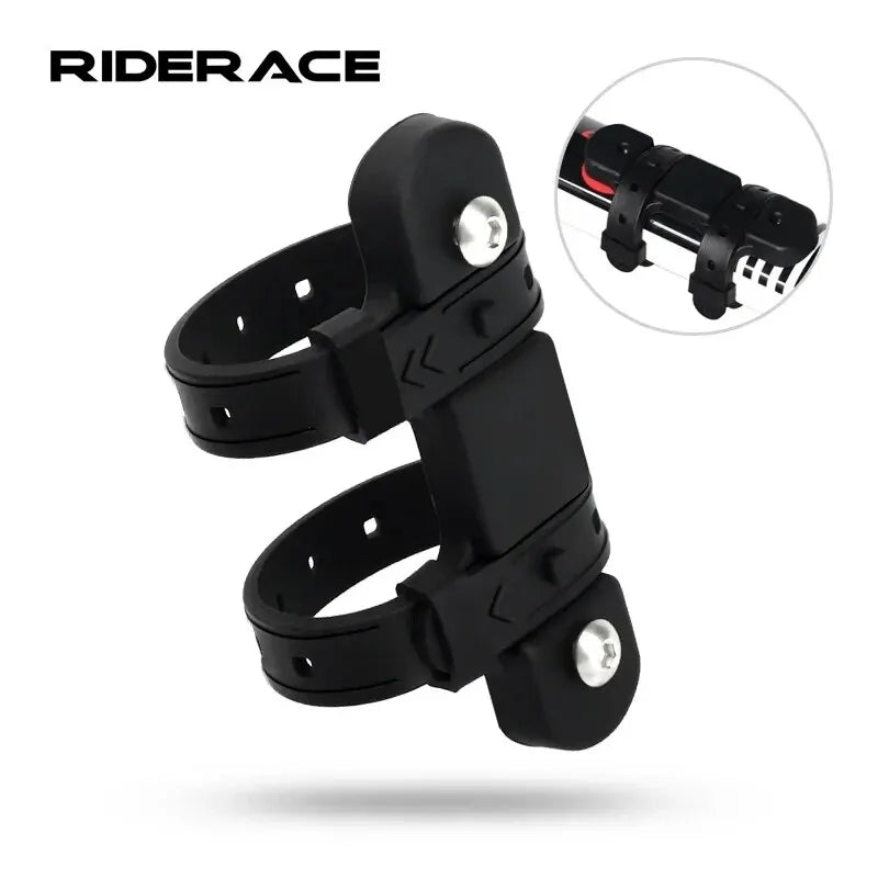 RIDERACE Bicycle Water Bottle Mount Adaptor Silicone Gel Bandage Kettle Cage Strap Seatpost Fork Frame Install Holder Adapter Leedoar