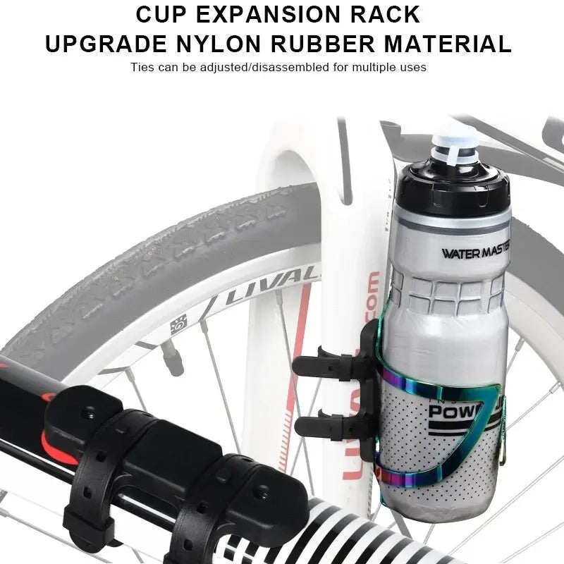 RIDERACE Bicycle Water Bottle Mount Adaptor Silicone Gel Bandage Kettle Cage Strap Seatpost Fork Frame Install Holder Adapter Leedoar