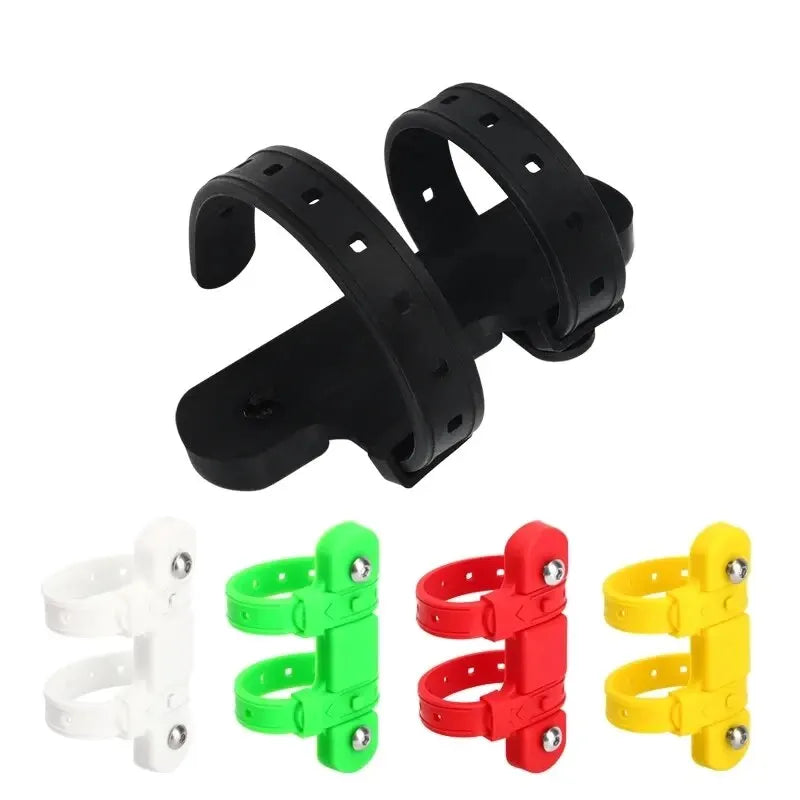 RIDERACE Bicycle Water Bottle Mount Adaptor Silicone Gel Bandage Kettle Cage Strap Seatpost Fork Frame Install Holder Adapter Leedoar