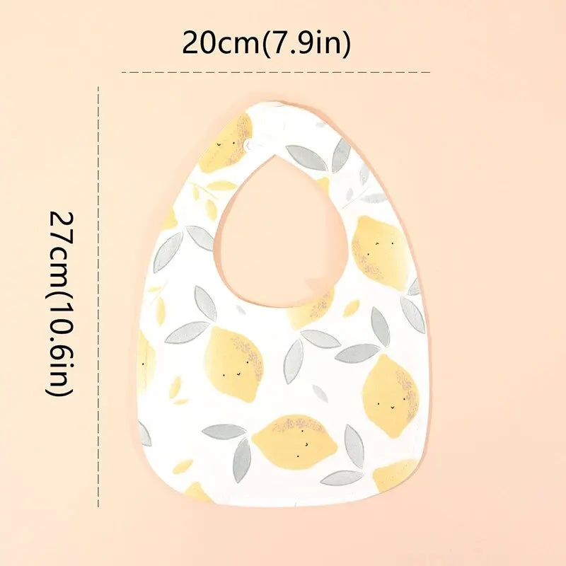 Random 3pcs Baby Bibs Burp Cloths Bibs Soft Cotton Adjustable Bib U Shape Newborn Feeding Bibs Infants Saliva Towel Leedoar