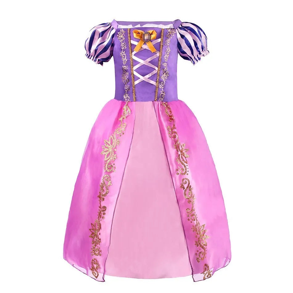 Rapunzel Dress for Girls Cinderella Belle Dress Up Fantasy Children Birthday Party Princess Costume Kids Halloween Clothes Leedoar