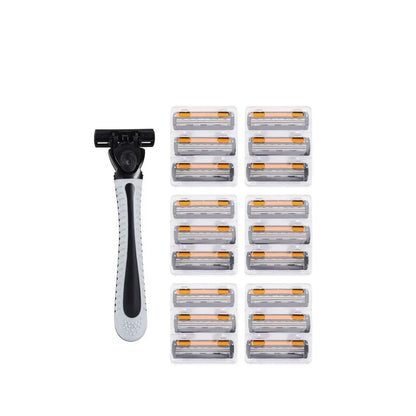 Razor Triple Blade 1 Razor Stand 19 Heads Washable Scratch Resistant Design Durable Razor Blade Portable Sharp Razor