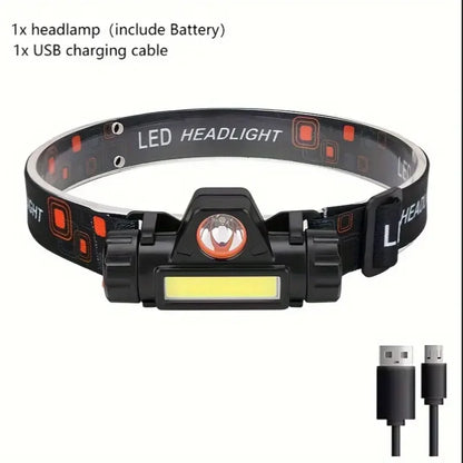 Rechargeable COB LED USB Headlamp Strong Magnetic Powerful Headlight Super Bright Waterproof Head Torch For Outdoor Fishing Leedoar