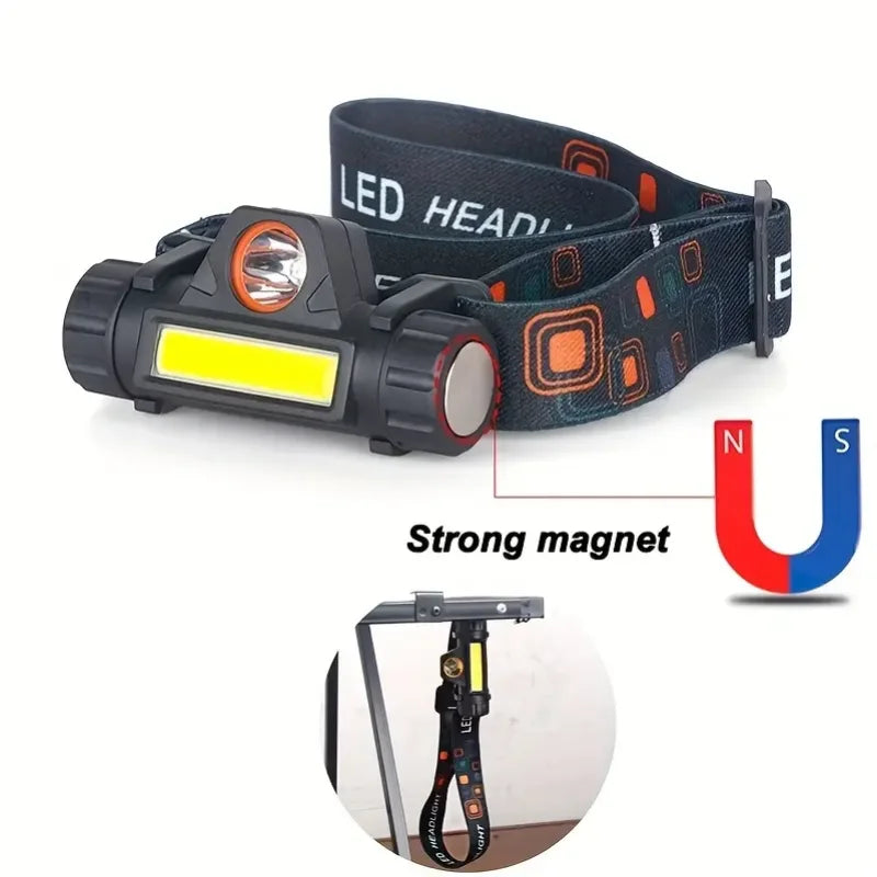 Rechargeable COB LED USB Headlamp Strong Magnetic Powerful Headlight Super Bright Waterproof Head Torch For Outdoor Fishing Leedoar