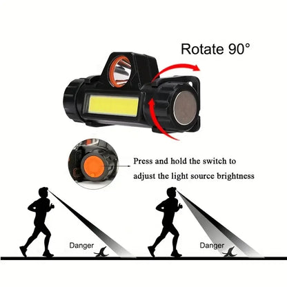 Rechargeable COB LED USB Headlamp Strong Magnetic Powerful Headlight Super Bright Waterproof Head Torch For Outdoor Fishing Leedoar