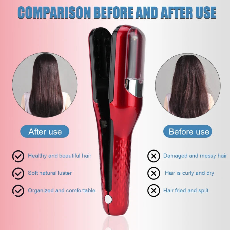 Rechargeable Cordless Split Hair Trimmer, Hair Split Ends Trimmer, Remover Damaged Hair, Repair Hair Care Treatment Leedoar