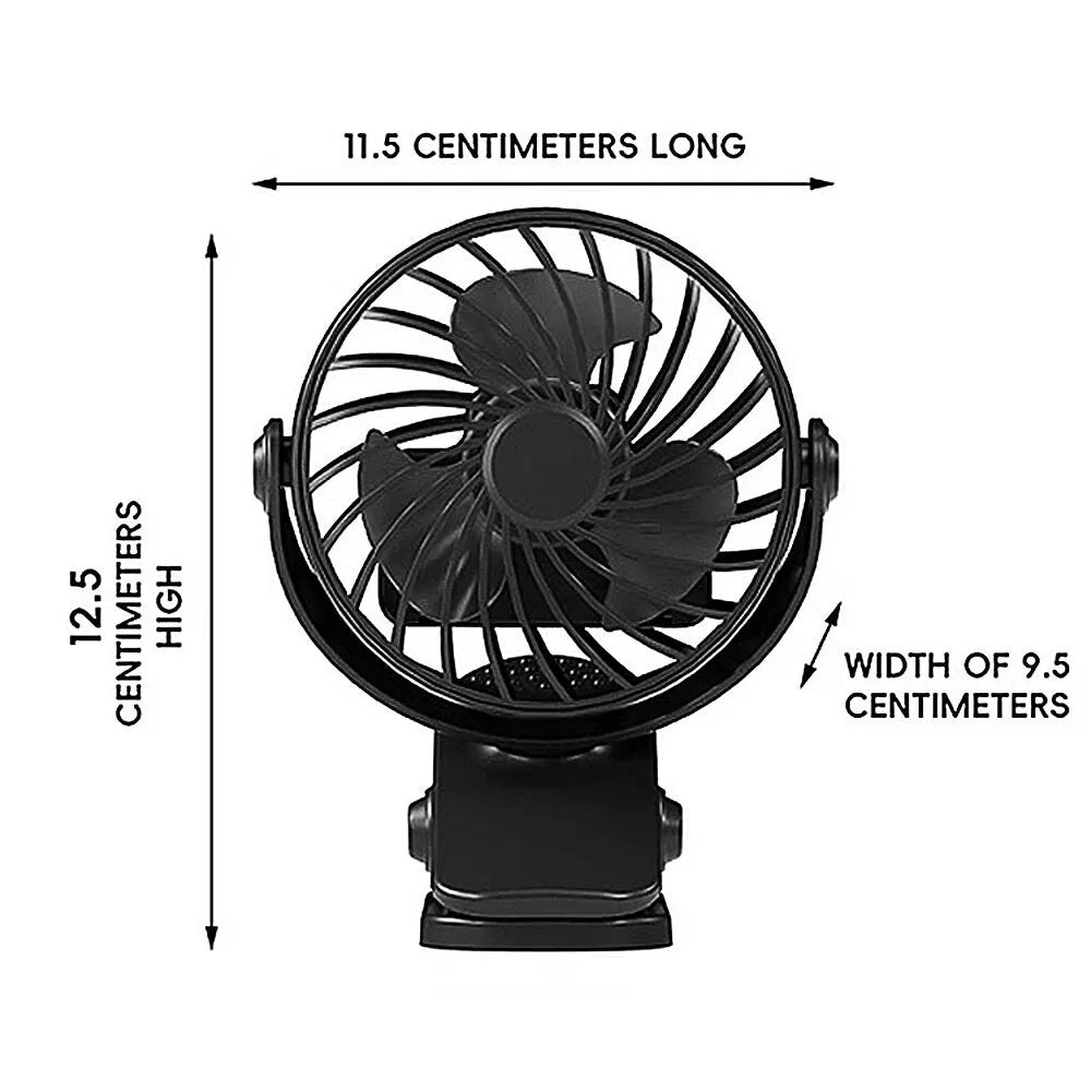 Rechargeable Fan 720° Rotating Hanging Clip Fan with Nightlight for Easy Portability Office Bedroom Dormitory Outdoor Small Fan Leedoar