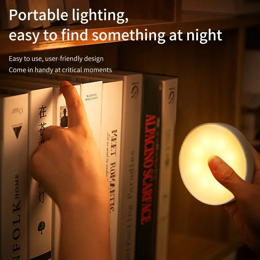 Rechargeable LED Under Cabinet Lights Motion Sensor Night Light Smart Lamp Stairs Closet Wardrobe Kitchen Light Bedroom Decor Leedoar