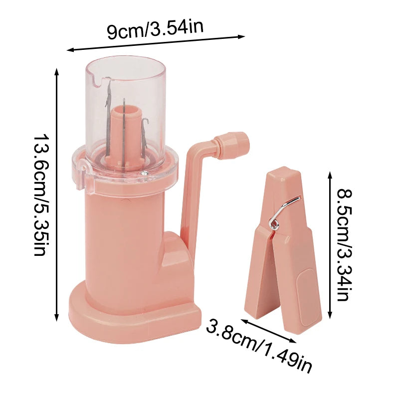 Máquina de tricô de corda semiautomática com manivela manual estilo vermelho, pequena máquina de tecelagem, ferramenta de tecelagem 