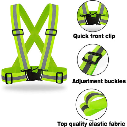 Reflective Safety Vests Lightweight Adjustable Elastic Vest Jacket Hi Vis Reflective Strips for Traffic Control Running Cycling Leedoar