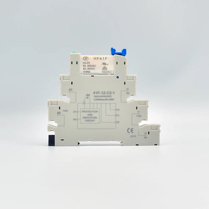 Relé Utra Delgado/SSR de alta frecuencia, montaje DIN con LED 6A 1CO, 41F-1Z-C2-1, piezas, 5V, 12V, 24V, 1 HF41-F-24-ZS Leedoar