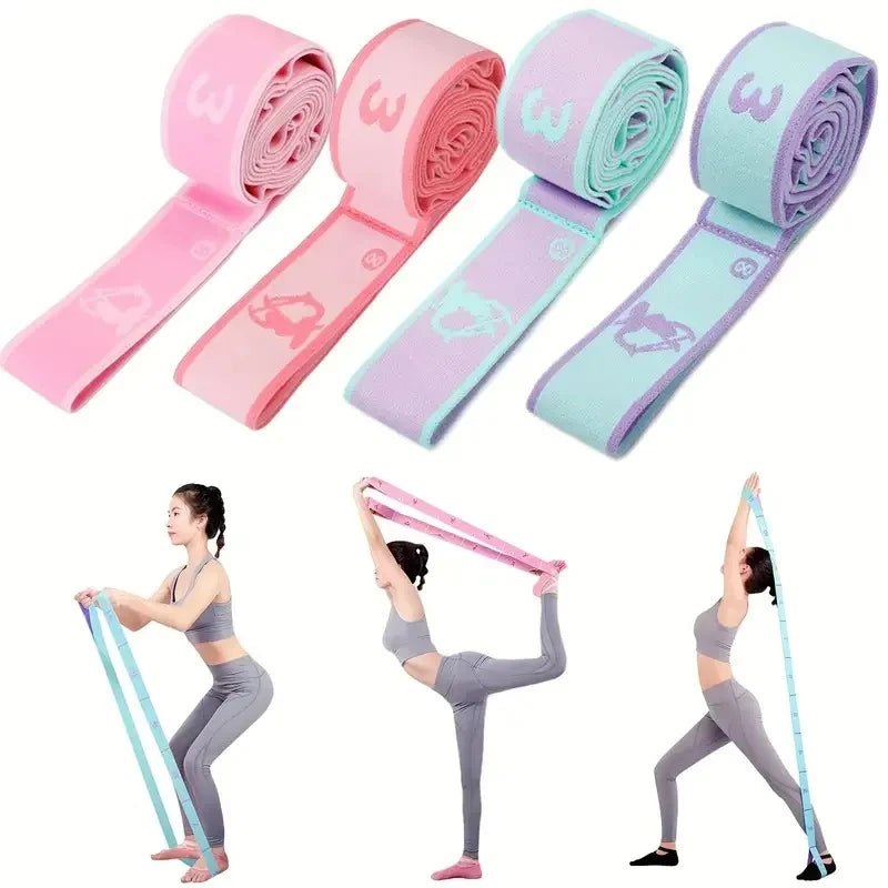 Resistance Band Yoga Auxiliary Stretching Belt Adult Latin Training Elastic Bands Beginner Pilates Dance Loop Fitness Tension Leedoar