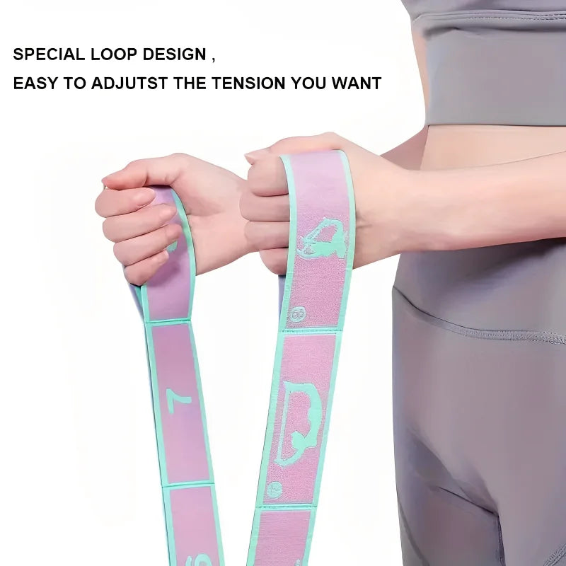 Resistance Band Yoga Auxiliary Stretching Belt Adult Latin Training Elastic Bands Beginner Pilates Dance Loop Fitness Tension Leedoar