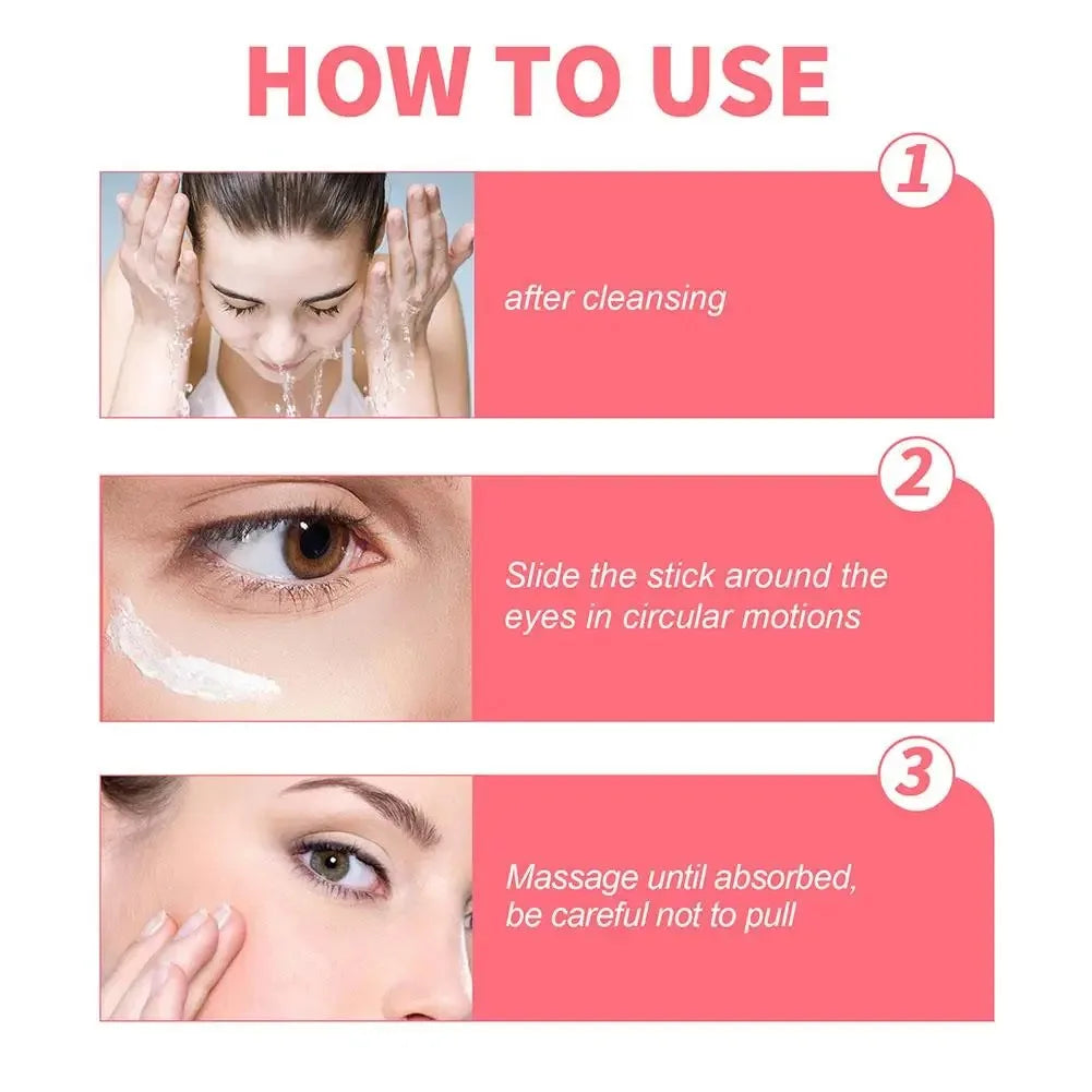 Creme para os olhos com retinol, clareador de olheiras, firmador da pele, soro de reparação instantânea para os olhos, bastão para mulheres, cuidados com os olhos femininos