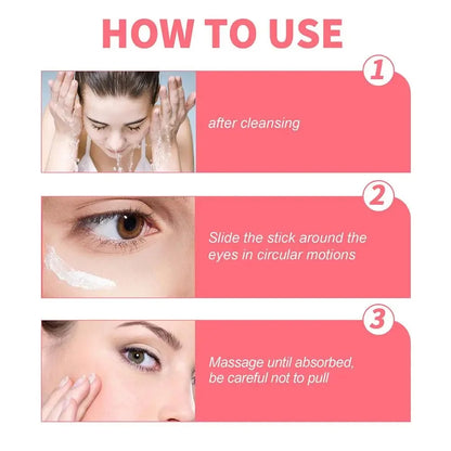 Crema para ojos con retinol que aclara las ojeras y reafirma la piel. Suero reparador instantáneo para ojos en barra para mujeres. Cuidado de ojos para mujeres