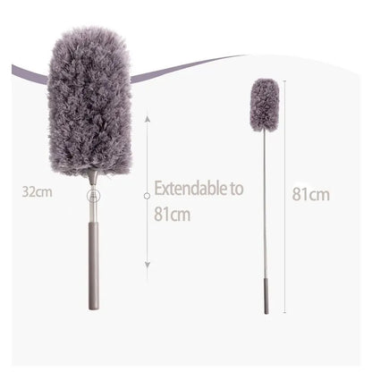 Retractable Duster Stainless Steel Long Handle Dusting Brush Car Household Cleaning Tools Microfiber Dust Chicken Feather Leedoar