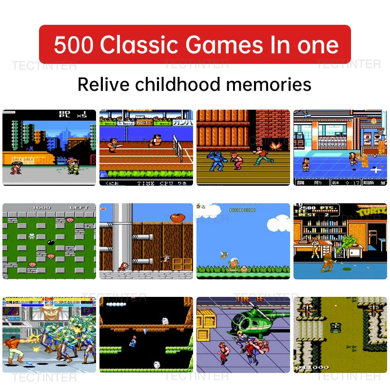 Retro Portable Mini Handheld Video Game Console 8-Bit 3.0 Inch Color LCD Kids Color Game Player Built-in 500 games Leedoar