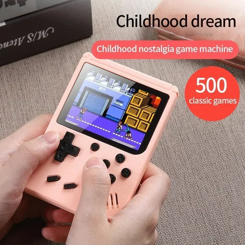 Retro portátil mini console de videogame portátil 8 bits 3,0 polegadas LCD colorido para crianças, reprodutor de jogos colorido integrado com 500 jogos 