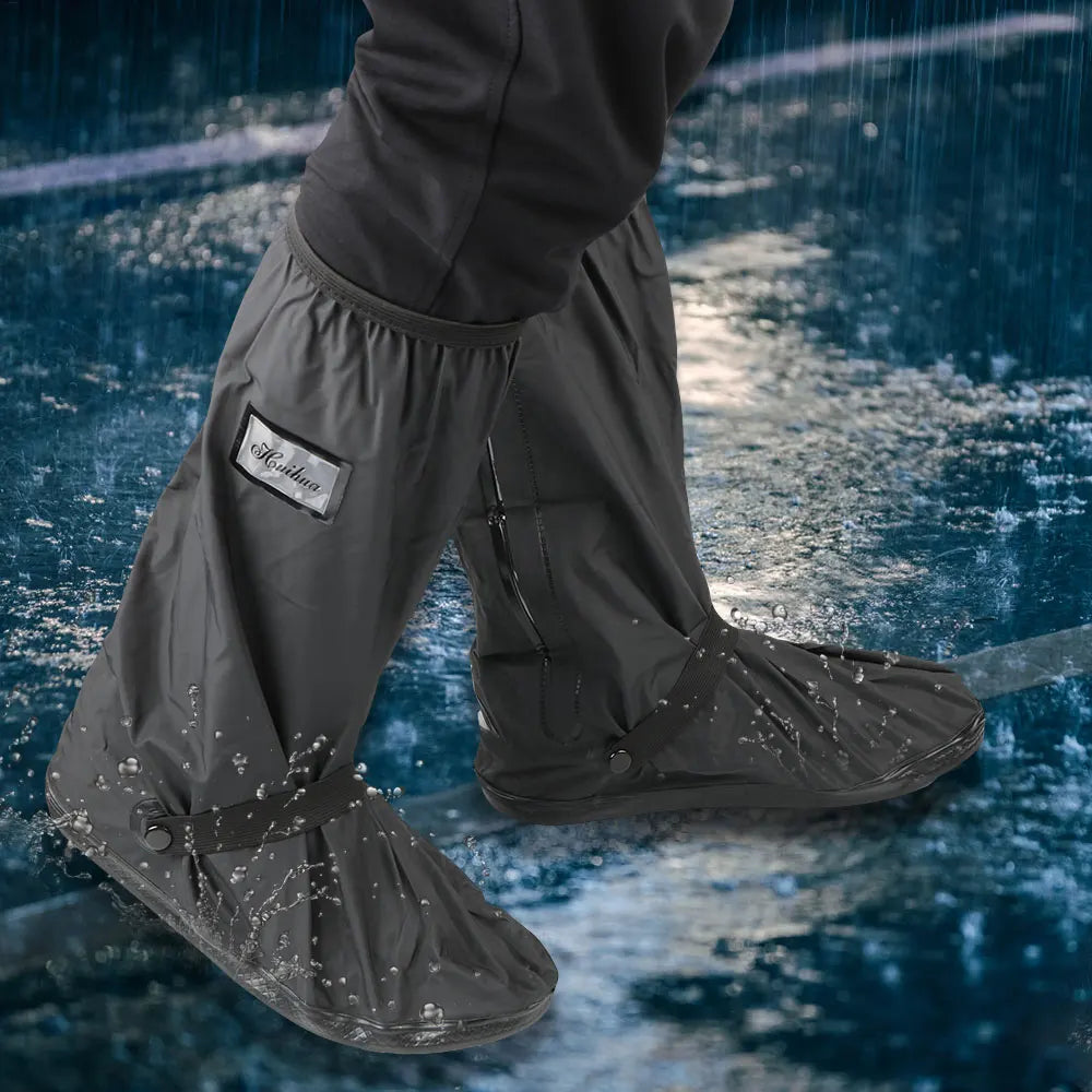 Capa de chuva para sapatos de motocicleta reutilizável, scooter, dirt bike, antiderrapante, protetores de botas, unissex, protetores de sapatos de bicicleta para dias chuvosos e com neve 